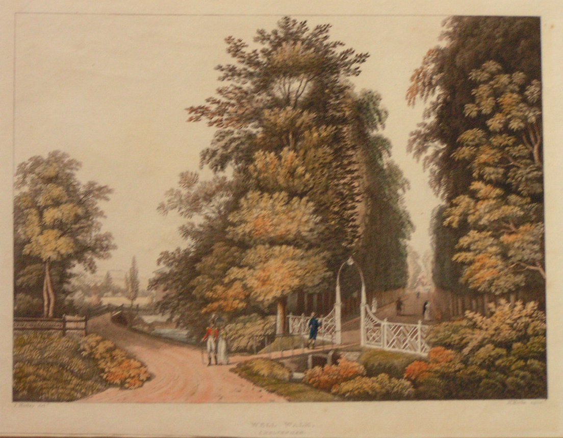 Aquatint - Well Walk, Cheltenham - Merke